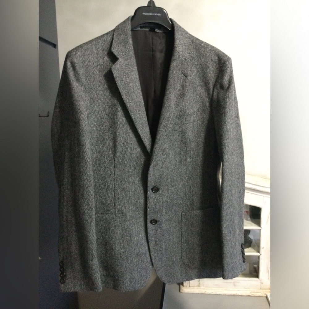 J.Crew Ludlow Wool 42R SLIM Men's Grey Herringbone Two-Button Blazer